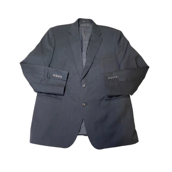 LAUREN RALPH LAUREN Mens Wool Blazer Dark Gray Size 44R